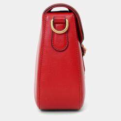 Pre Owned Gucci Red 'Lady Web' Horsebit Medium Shoulder Bag