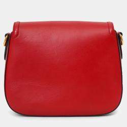 Pre Owned Gucci Red 'Lady Web' Horsebit Medium Shoulder Bag