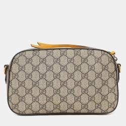 Pre Owned حقيبة ماسنجر نيون فينتاج بنية مع حزام ويب غوتشي