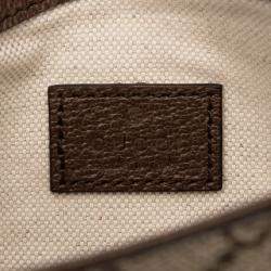 مملوكة مسبقًا Gucci Brown Mini GG Supreme Asymmetric Horsebit 1955 Shoulder Bag