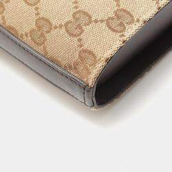 مملوكة مسبقًا Gucci Gg Shadow Mini Bucket Shoulder Bag Canvas And Leather Beige Brown