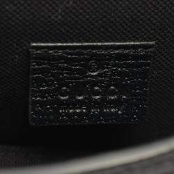 Pre Owned Gucci Horsebit 1955 Jumbo GG Black Canvas Leather Shoulder Bag 