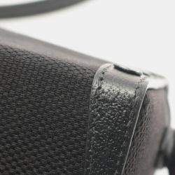 Pre Owned Gucci Horsebit 1955 Jumbo GG Black Canvas Leather Shoulder Bag 