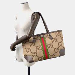 مملوكة مسبقًا Gucci Ophidia Jumbo Gg Medium Tote Bag Sherry Line