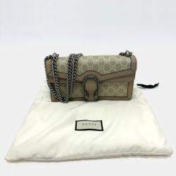 مملوكة مسبقًا Gucci Gg Dionysus Chain Shoulder Bag Supreme Canvas Beige