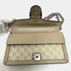 مملوكة مسبقًا Gucci Gg Dionysus Chain Shoulder Bag Supreme Canvas Beige