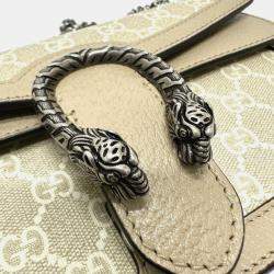 مملوكة مسبقًا Gucci Gg Dionysus Chain Shoulder Bag Supreme Canvas Beige
