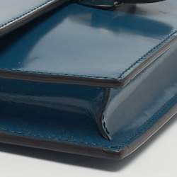 مملوكة مسبقًا Gucci Interlocking G Teal Blue Leather Wallet On Chain