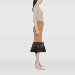 مملوكة مسبقًا حقيبة يد غوتشي سلاسل صوهو جلد سوداء متوسطة