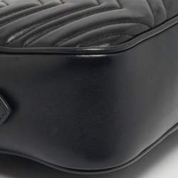 Pre Owned Gucci GG Marmont Small Black Matelassé Leather Crossbody Bag