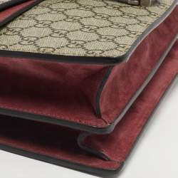 مملوكة مسبقًا حقيبة كتف غوتشي ديونيسوس بلومز قماش GG سوبريم جلد بني قديم/باج صغيرة