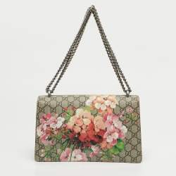 مملوكة مسبقًا حقيبة كتف غوتشي ديونيسوس بلومز قماش GG سوبريم جلد بني قديم/باج صغيرة