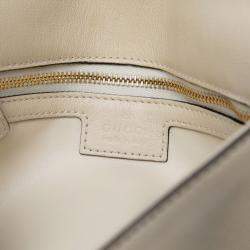 Pre Owned Gucci White Calfskin Blondie Chain Satchel