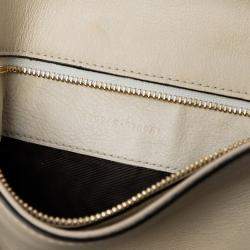 Pre Owned Gucci White Calfskin Blondie Chain Satchel