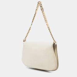 Pre Owned Gucci White Calfskin Blondie Chain Satchel