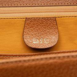 مملوكة مسبقًا حقيبة غوتشي ليلية بامبو جلد بني محبب العجل