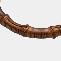 مملوكة مسبقًا حقيبة غوتشي ليلية بامبو جلد بني محبب العجل