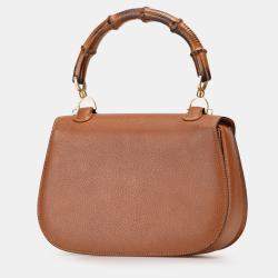 مملوكة مسبقًا حقيبة غوتشي ليلية بامبو جلد بني محبب العجل