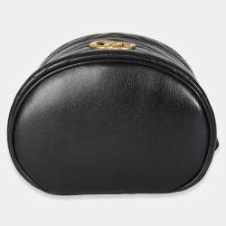 مملوكة مسبقًا حقيبة ظهر دائرية جلد الماعز سوداء صغيرة غوتشي ماتيلاس جي جي مارمونت