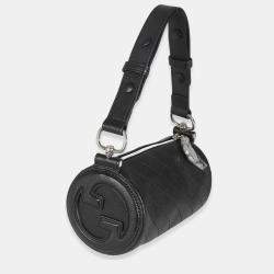 مملوكة مسبقًا حقيبة كتف غوتشي ميني جلد مُبطنة قطريًا سوداء "بلوندي"