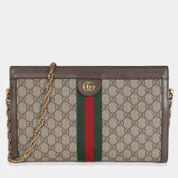 Pre Owned Gucci Beige GG Supreme Web Ophidia GG Small Shoulder Bag