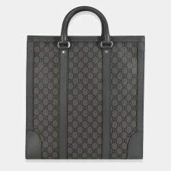 مملوكة مسبقًا Gucci Grey Black GG Coated Canvas Ophidia Medium Tote