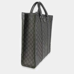 مملوكة مسبقًا Gucci Grey Black GG Coated Canvas Ophidia Medium Tote