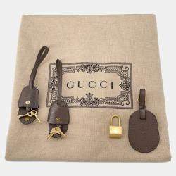 Pre Owned Gucci Flora Double G Trunk Beige/Multicolor Canvas Leather Size Medium