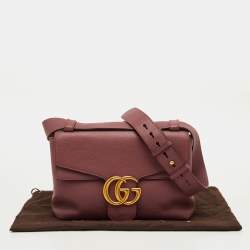 Pre Owned Gucci GG Marmont Old Rose Leather Shoulder Bag