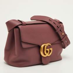 Pre Owned Gucci GG Marmont Old Rose Leather Shoulder Bag