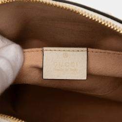 مملوكة مسبقًا Gucci White Small Leather Ophidia Dome Crossbody
