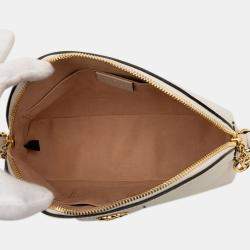 مملوكة مسبقًا Gucci White Small Leather Ophidia Dome Crossbody