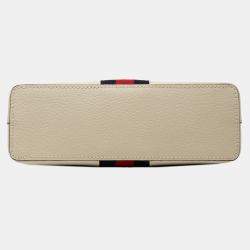 مملوكة مسبقًا Gucci White Small Leather Ophidia Dome Crossbody