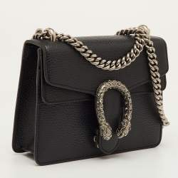 Pre Owned حقيبة كروس غوتشي ديونيسوس صغيرة جداً جلد أسود