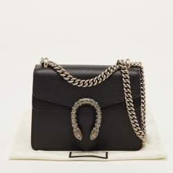 Pre Owned حقيبة كروس غوتشي ديونيسوس صغيرة جداً جلد أسود