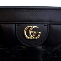 مملوكة مسبقًا Gucci Small Black Calfskin GG Slim Chain Shoulder Bag