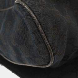 Pre Owned Gucci Black GG Shoulder Bag
