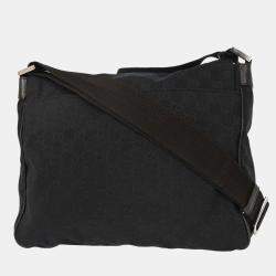 Pre Owned Gucci Black GG Shoulder Bag