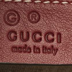 Pre Owned حقيبة كتف غوتشي إميلي صغيرة سلسة جلود غوتشيسيما حمراء