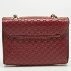 Pre Owned حقيبة كتف غوتشي إميلي صغيرة سلسة جلود غوتشيسيما حمراء