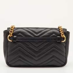 مملوكة مسبقًا حقيبة غوتشي حزام خصر مارمونت GG مرصعة لؤلؤ ميني جلد مبطنة سوداء