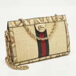 مملوكة مسبقًا حقيبة كتف غوتشي أوفيديا جلد أسود صغيرة برباط GG ويب