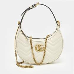 Pre Owned حقيبة هوبو جلد ماتيلاسيه "مارمونت" شعار الماركة جي جي صغيرة بودري وردي غوتشي