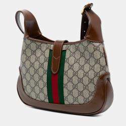 Pre Owned حقيبة كروس بودي غوتشي جاكي 1961 جي جي سوبريم بني صغير