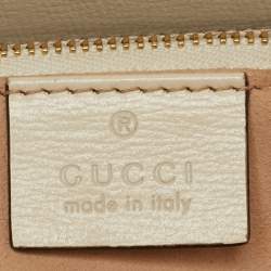 مملوكة مسبقًا Gucci Horsebit 1955 Medium White/Beige GG Supreme Canvas Flap Shoulder Bag