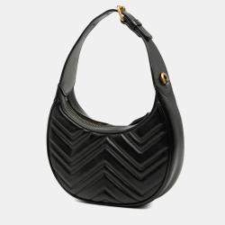 Pre Owned حقيبة غوتشي نصف قمر ميني GG سوداء