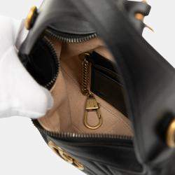 Pre Owned حقيبة غوتشي نصف قمر ميني GG سوداء