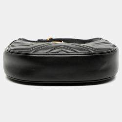 Pre Owned حقيبة غوتشي نصف قمر ميني GG سوداء