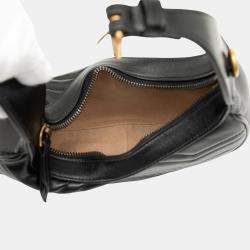 Pre Owned حقيبة غوتشي نصف قمر ميني GG سوداء