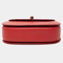 Pre Owned حقيبة غوتشي ليل أحمر جلد عجل محبب بامبو الليلة